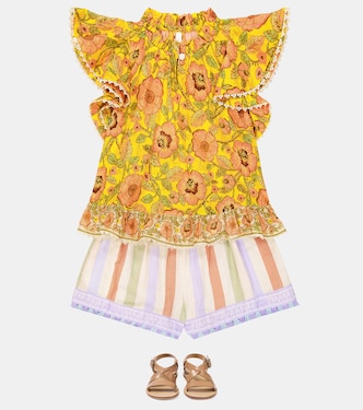 Shorts August de algodón a rayas | Zimmermann Kids