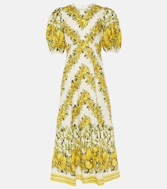 Gisela floral linen midi dress | Alémais