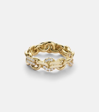 Fused Serpens Medium 18kt gold ring with diamonds | Spinelli Kilcollin