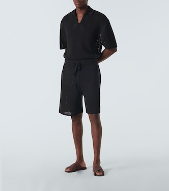 Shorts de croché de mezcla de algodón | Commas