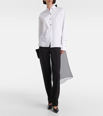 Poplin Power bow-detail cotton-blend poplin shirt | Dorothee Schumacher