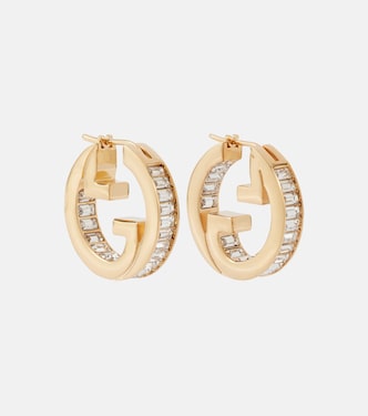Gucci Blondie embellished hoop earrings | Gucci