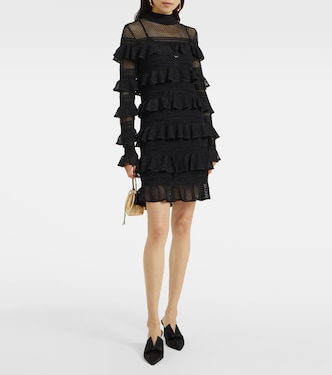 Minikleid Crush High Neck Frilled aus Strick | Zimmermann