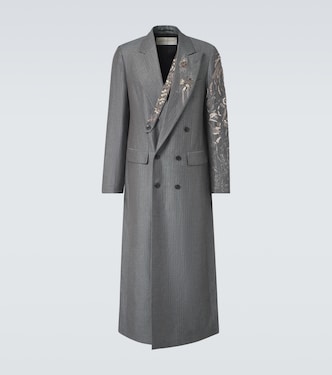 Floral linen and wool coat | Dries Van Noten