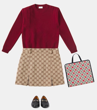 Borsa con finiture in pelle in canvas GG | Gucci Kids