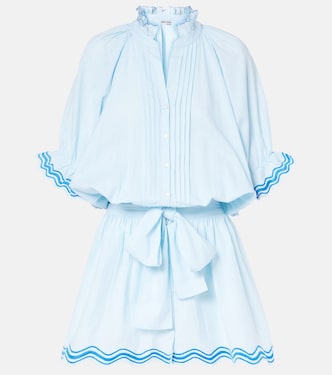 Embroidered cotton and linen minidress | Juliet Dunn