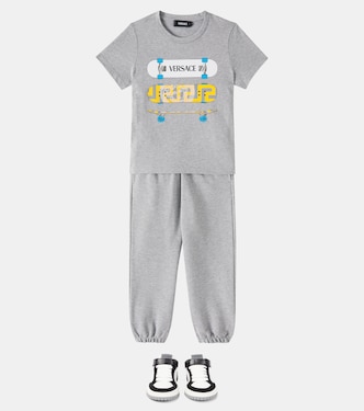 Camiseta de jersey de algodón estampada | Versace Kids