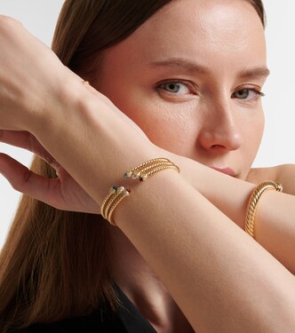 Bracciale Cablespira® Flex in oro 18kt con perle d'acqua dolce e diamanti | David Yurman