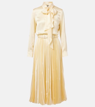 Bow-detail silk satin midi dress | Balenciaga