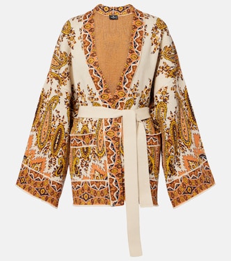 Jacquard cotton-blend wrap cardigan | Etro