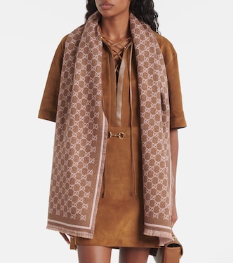 GG wool-blend jacquard scarf | Gucci