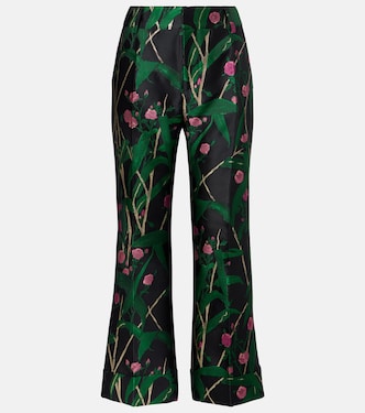 Pantalon évasé Hendrix à taille haute en jacquard | La DoubleJ