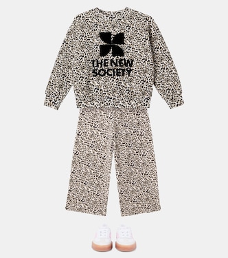 Leopard-print logo cotton sweatshirt | The New Society