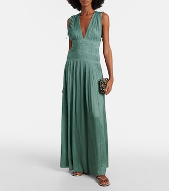 Tasneem satin plissé gown | Ulla Johnson