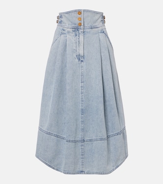 Wandlerlust denim midi skirt | Zimmermann
