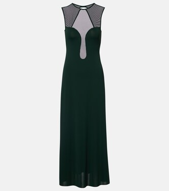 Scene mesh-trimmed jersey maxi dress | Eres