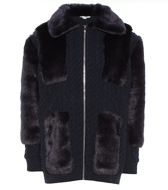 Cardigan in lana con pelliccia sintetica | Stella McCartney