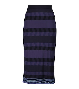 Falda midi Rosa acanalada | Diane von Furstenberg