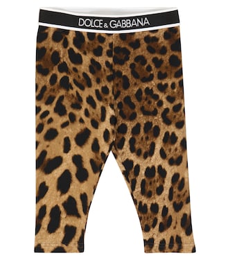Bébé — Legging en coton mélangé à motif léopard | Dolce&Gabbana Kids