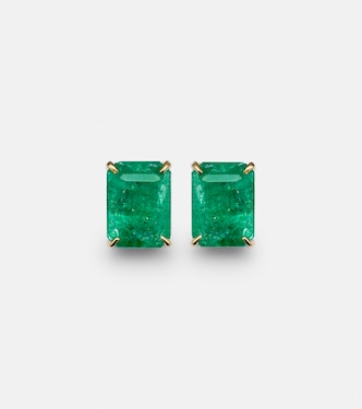 Boucles d’oreilles Colombian en or jaune 18 ct et émeraudes | Shay Jewelry