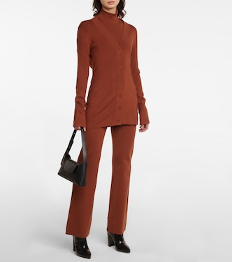 High-rise silk-blend flared pants | Joseph