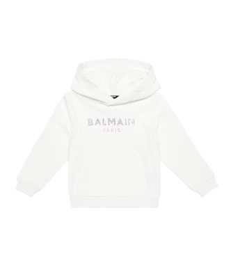 Logo cotton hoodie | Balmain Kids