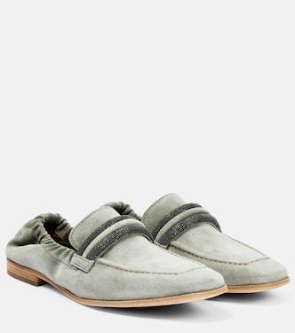 Mocassins en daim à ornements | Brunello Cucinelli