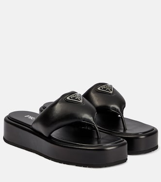 Sandali con plateau in pelle imbottita | Prada