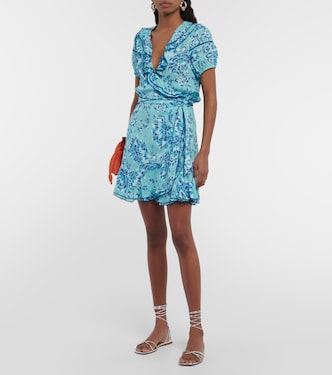 Aude printed wrap minidress | Poupette St Barth