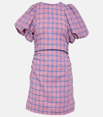 Checked cotton-blend minidress | Ganni