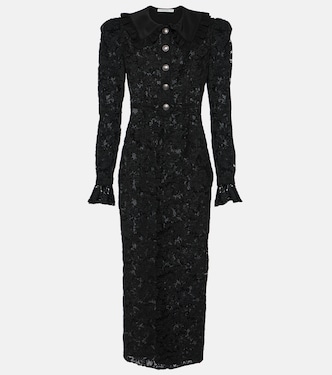 Vestido midi de encaje de algodón | Alessandra Rich