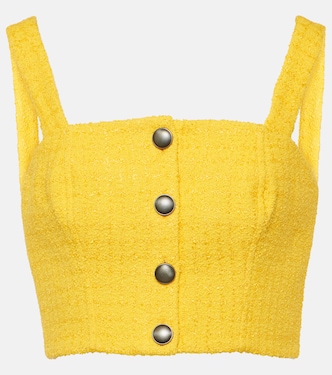 Embellished tweed crop top | Alessandra Rich