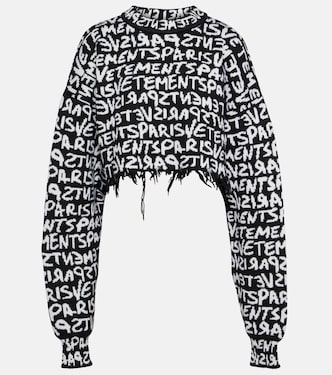 Jersey cropped de lana con monograma | Vetements