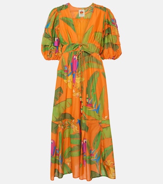 Vestido midi Fresh Macaws de algodón | Farm Rio
