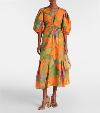 Vestido midi Fresh Macaws de algodón | Farm Rio