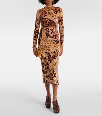Gonna midi in jacquard di velluto | Etro