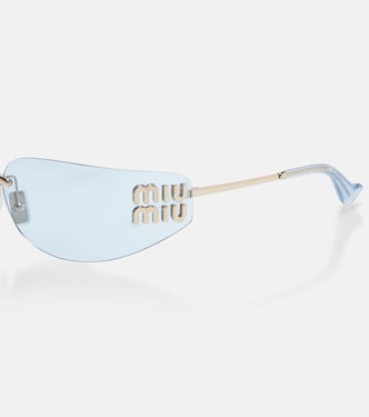 Lunettes de soleil rectangulaires à logo | Miu Miu