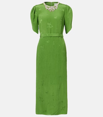 Cocktailkleid aus Jacquard mit Kristallen | Erdem