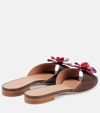 Verzierte Pantoletten Cyd aus Raffiabast | Malone Souliers