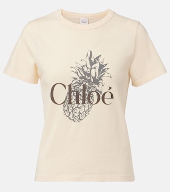 T-shirt in jersey di cotone con logo | Chloé