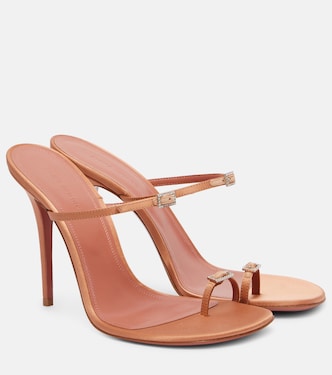 Adut 105 satin and leather mules | Amina Muaddi