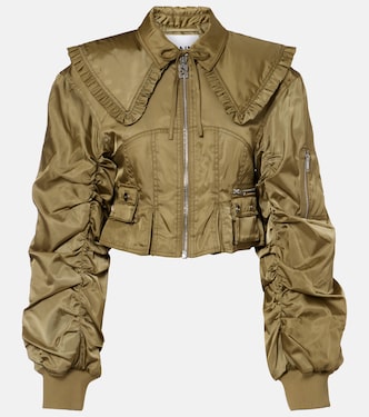 Cropped ruched bomber jacket | Ganni