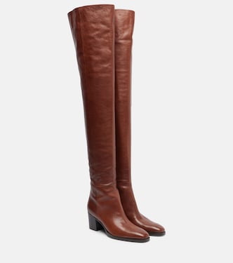 Odeon leather over-the-knee boots | Saint Laurent