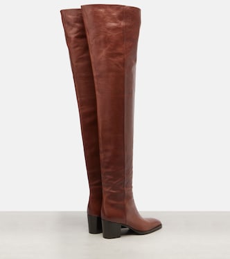 Odeon leather over-the-knee boots | Saint Laurent