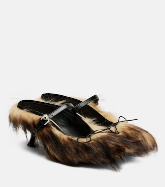 Mules Grip in pelliccia sintetica e canvas | Simone Rocha