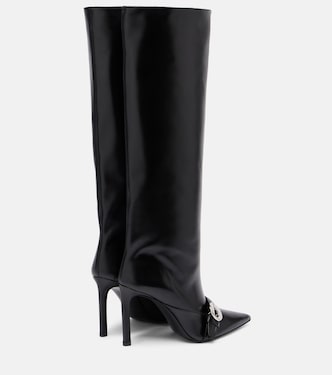 Logo leather knee-high boots | Coperni