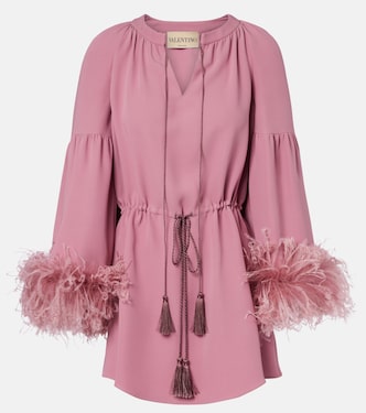 Túnica de Cady Couture con plumas | Valentino