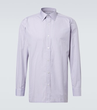 Checked cotton poplin shirt | Charvet