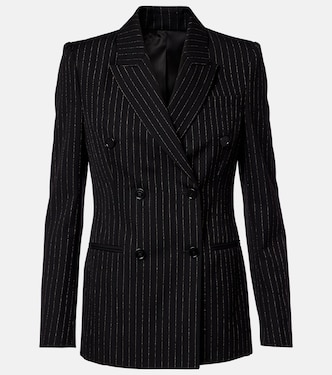 Pinstripe double-breasted wool blazer | McQueen