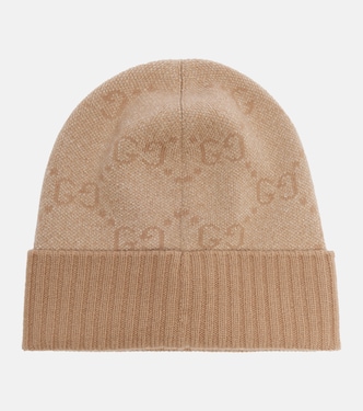 Gorro en mezcla de cachemir con GG en jacquard | Gucci